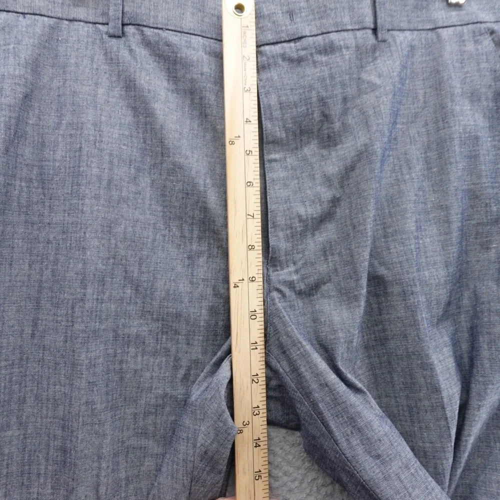 Tasso Elba Mens Blue Dress‎ Pants 38x30 Cotton Straight Leg Flat Front